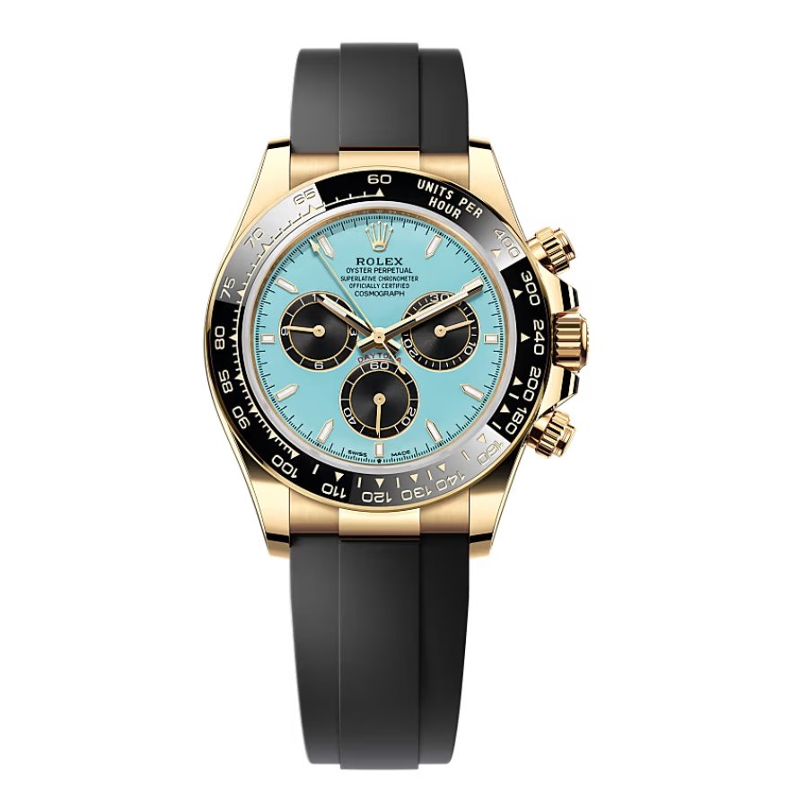 Rolex Daytona Turquoise - Gold Case, Black Rubber Strap